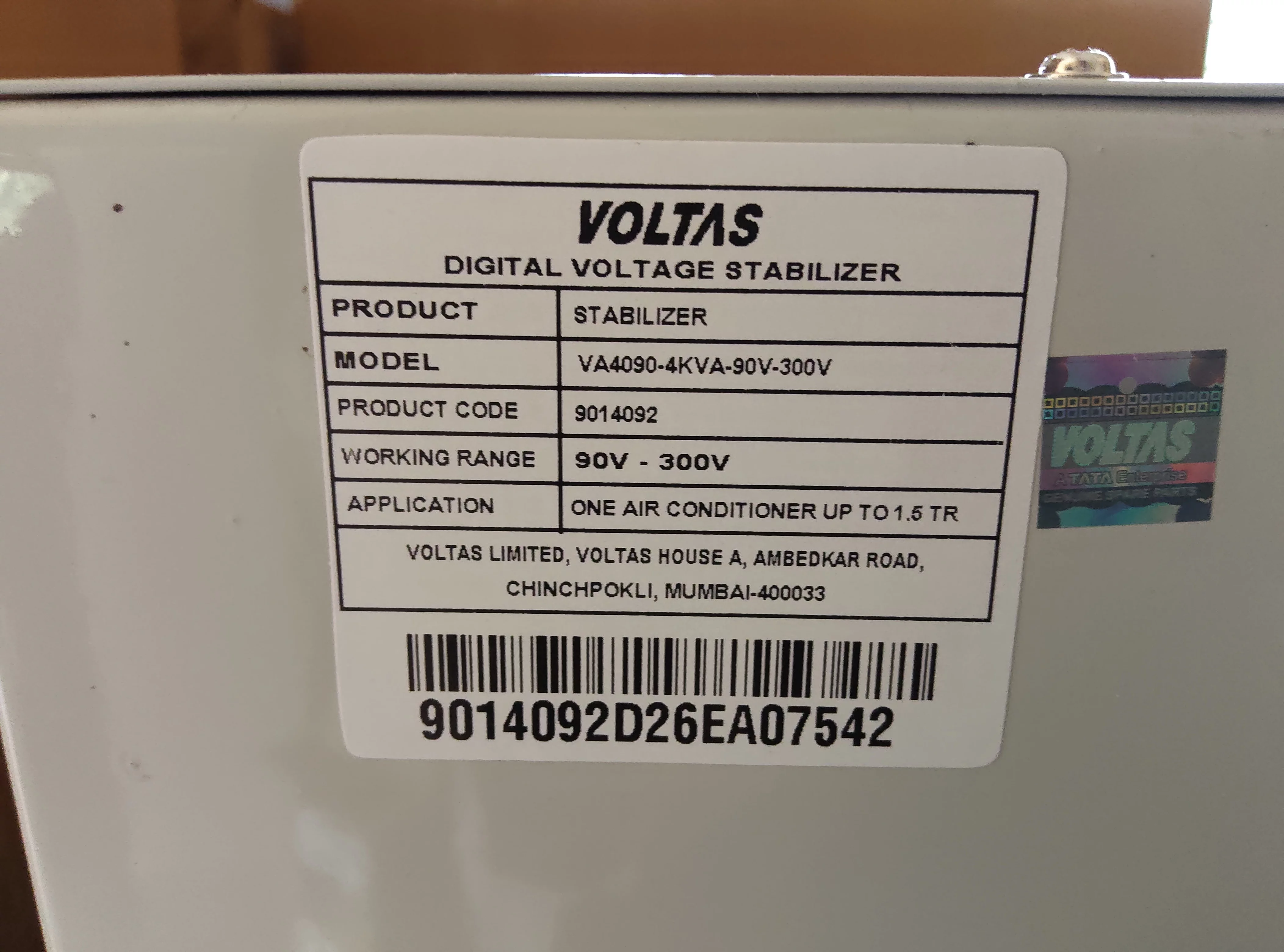Voltas Stabilizer for Air Conditioner 1.5 TR product image