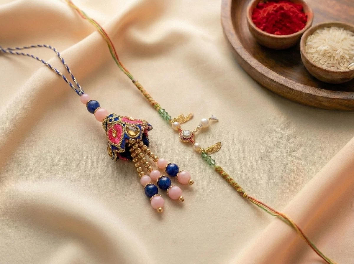 Premium Designer Rakhi Combo for Brothers & Bhabhi product image