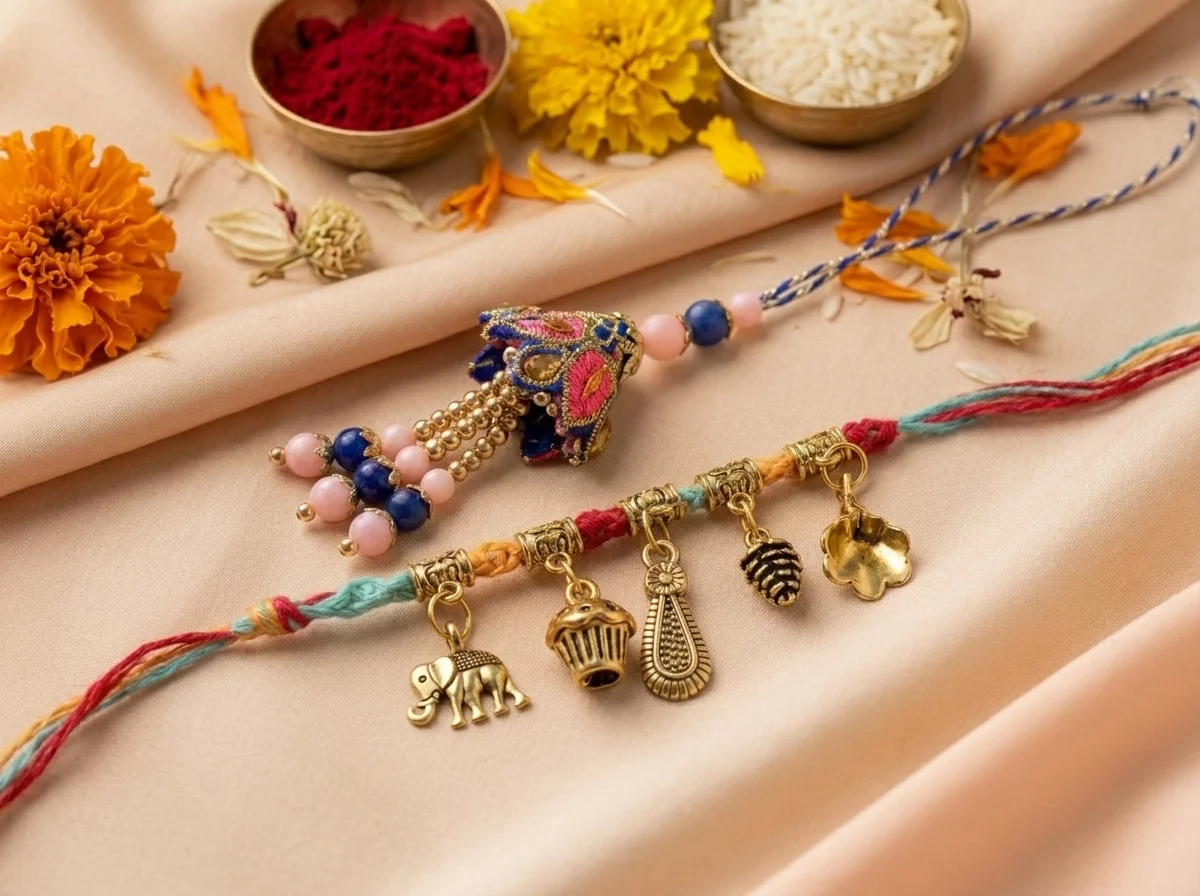 Premium Designer Rakhi & Lumba Set product image
