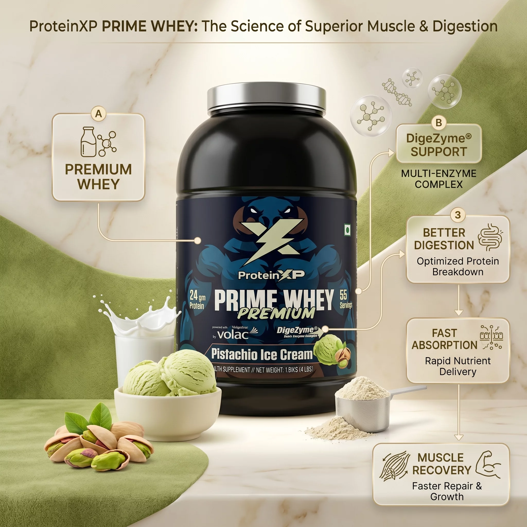 PRIME WHEY PREMIUM-PISTACHIO ICE CREAM in Bengaluru product image