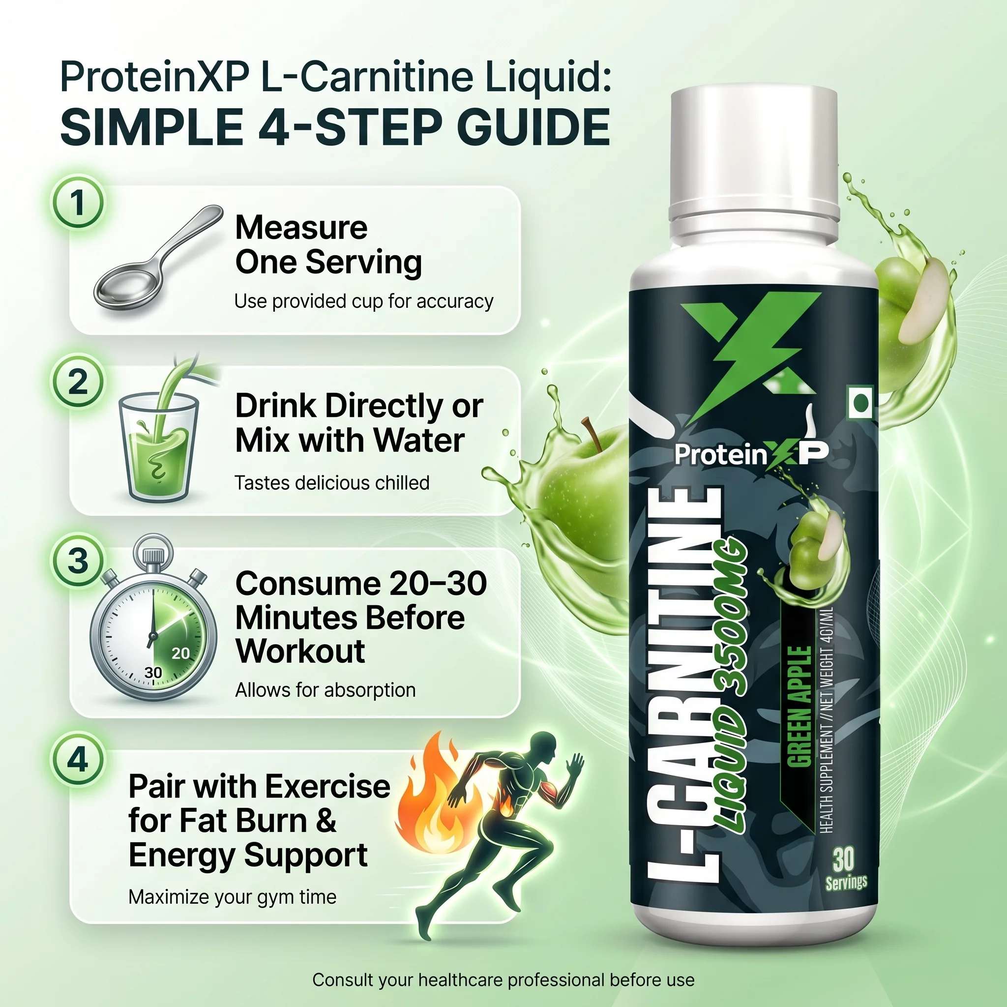 L-CARNITINE LIQUID 3500 MG-GREEN APPLE in Bengaluru product image
