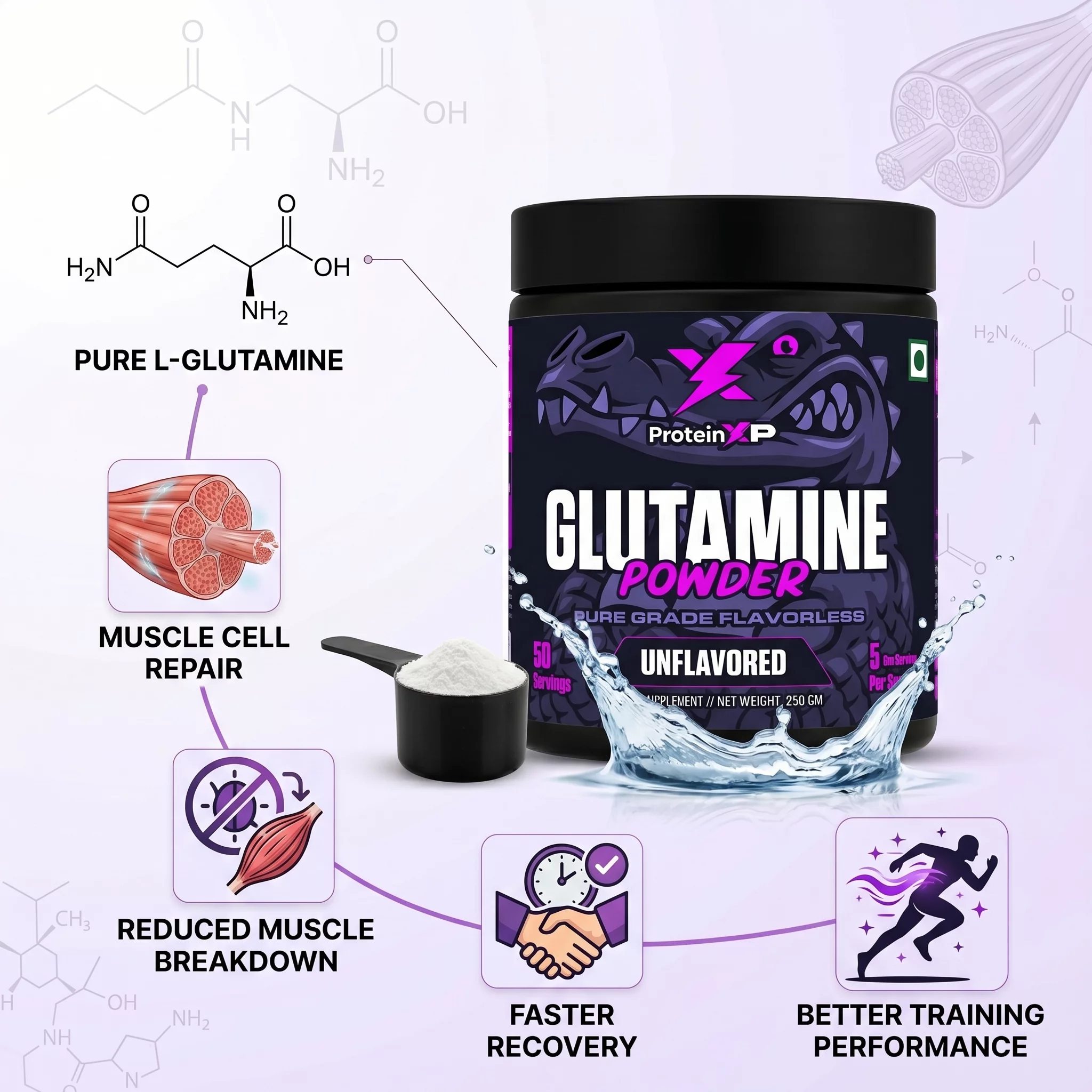 Glutamine Powder-Unflavoured in Bengaluru | Integrity Square product image