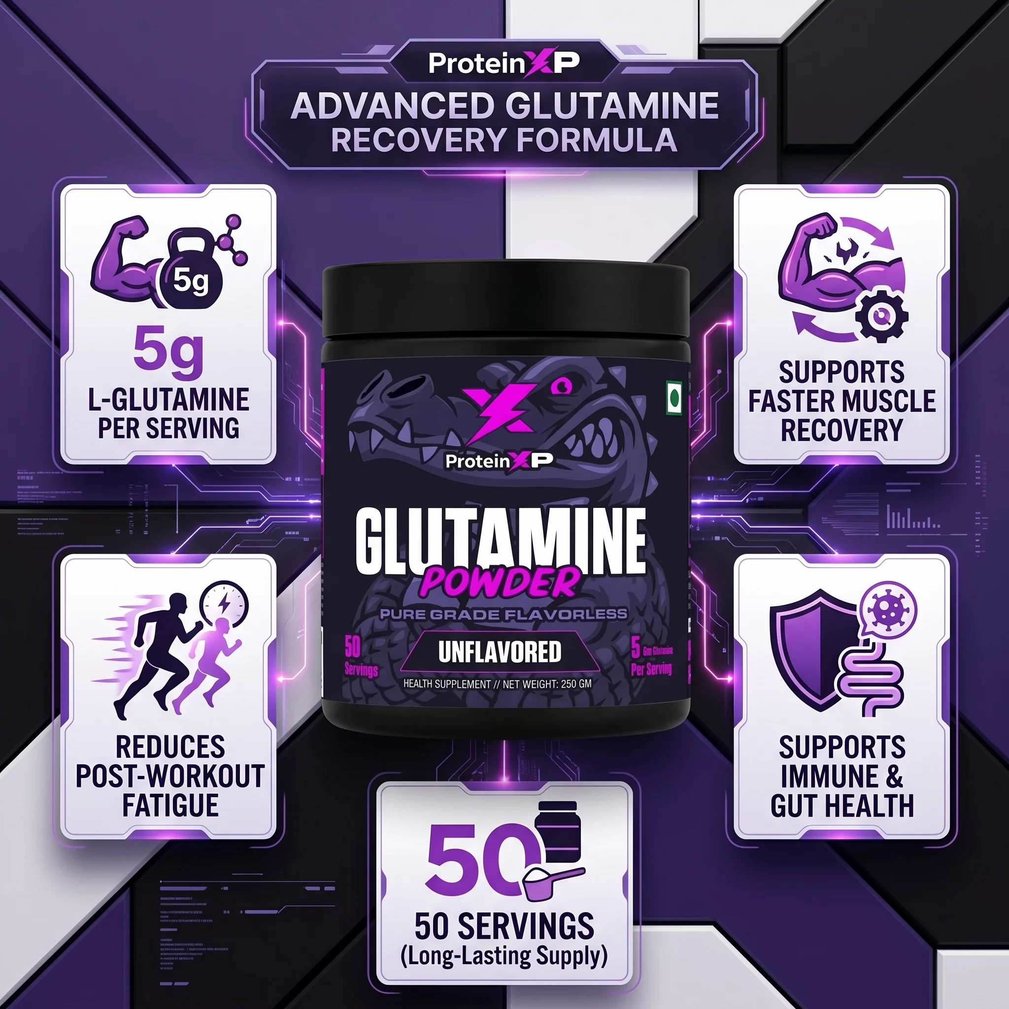 Glutamine Powder-Unflavoured in Bengaluru | Integrity Square product image