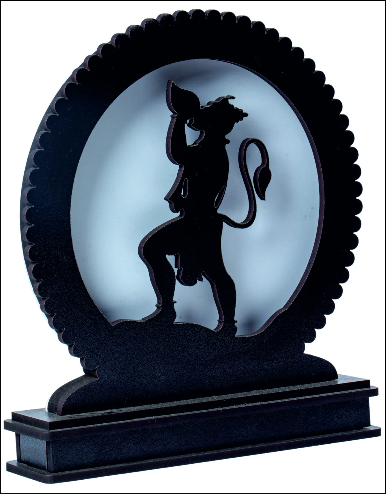 Wooden LED Hanuman Photo Stand in Abrama | Laser Art product image