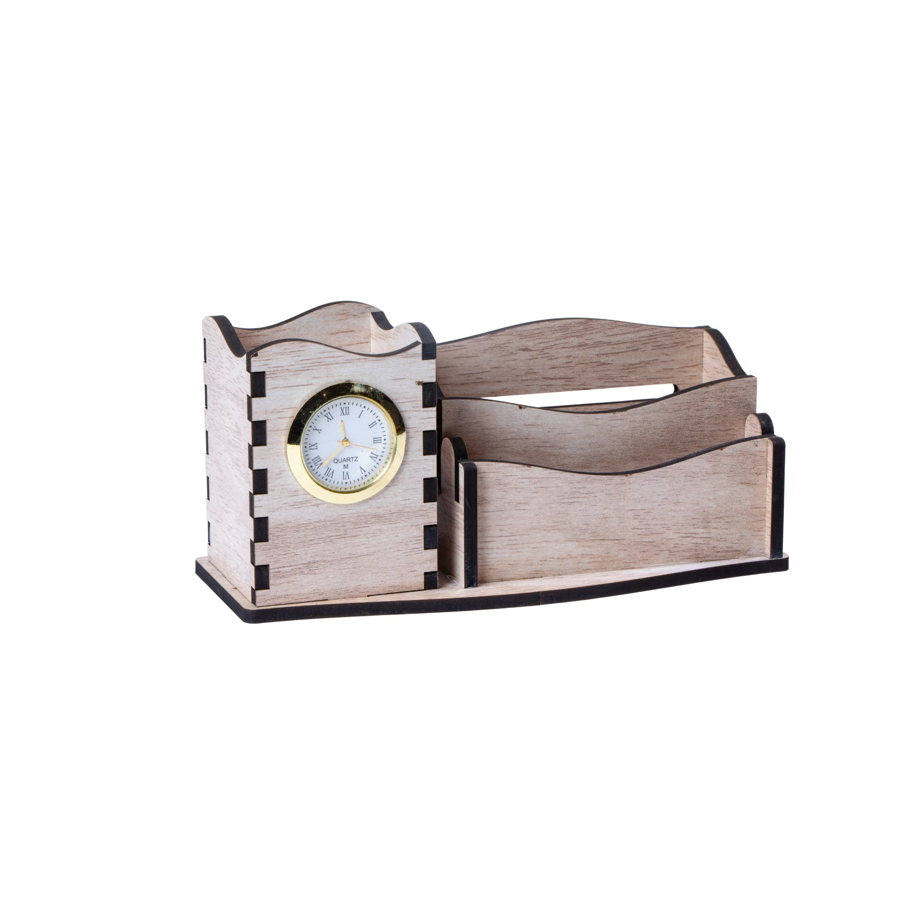 White Wooden Desk Organiser in Abrama | Laser Art product image