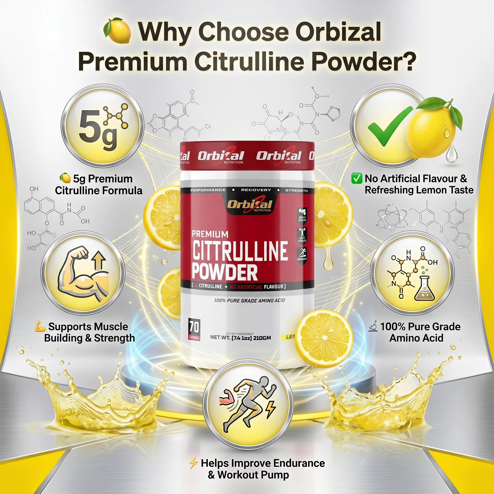Premium Arginine Powder-Lemon in Bengaluru product image