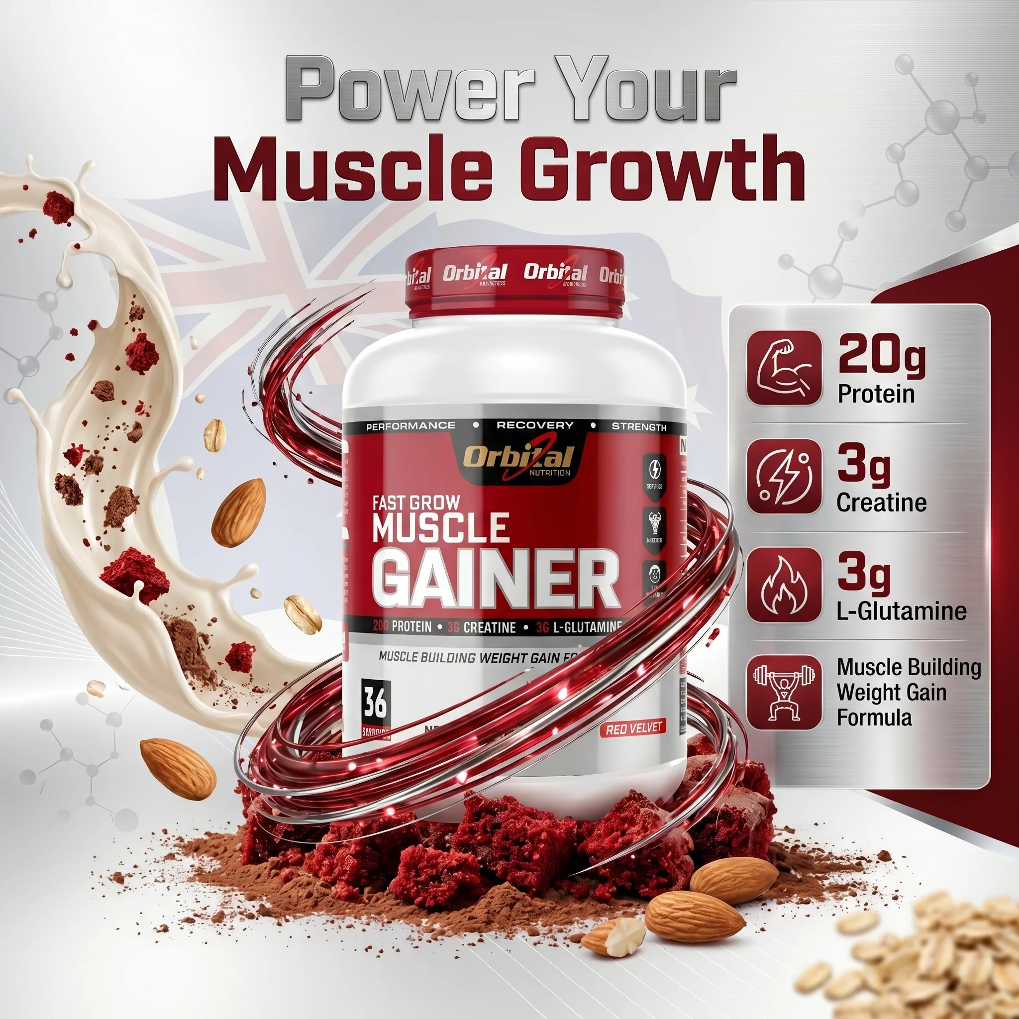 Fast Grow Muscle Gainer-Red Velvet in Bengaluru product image