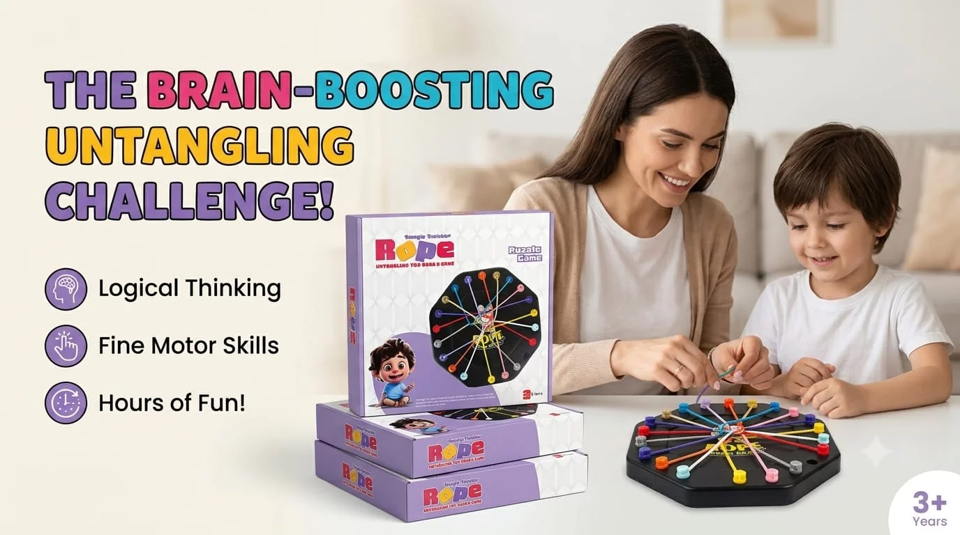 Rope Untangling Puzzle Board Game for Kids 3+ Years