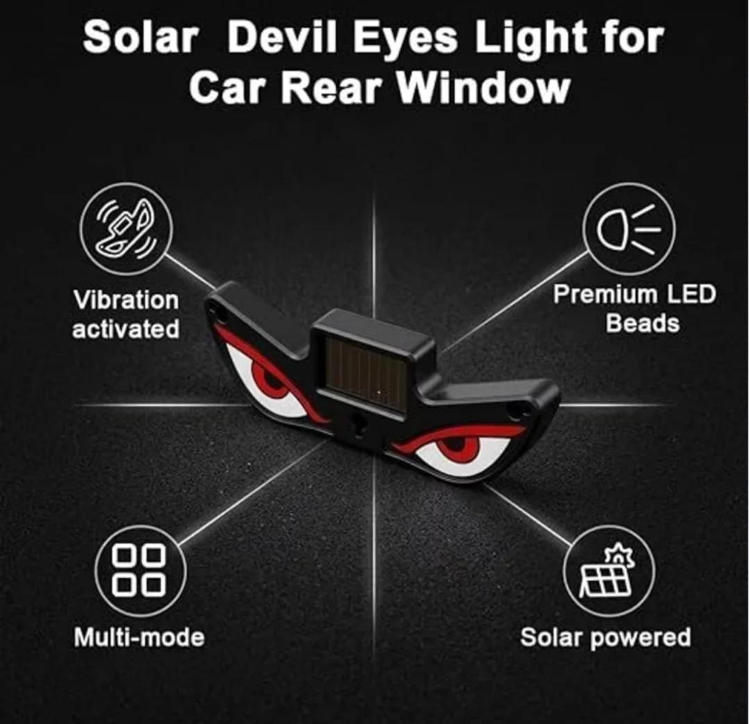 Wireless Triangle Window Solar Light, Devil Eye LED, Red