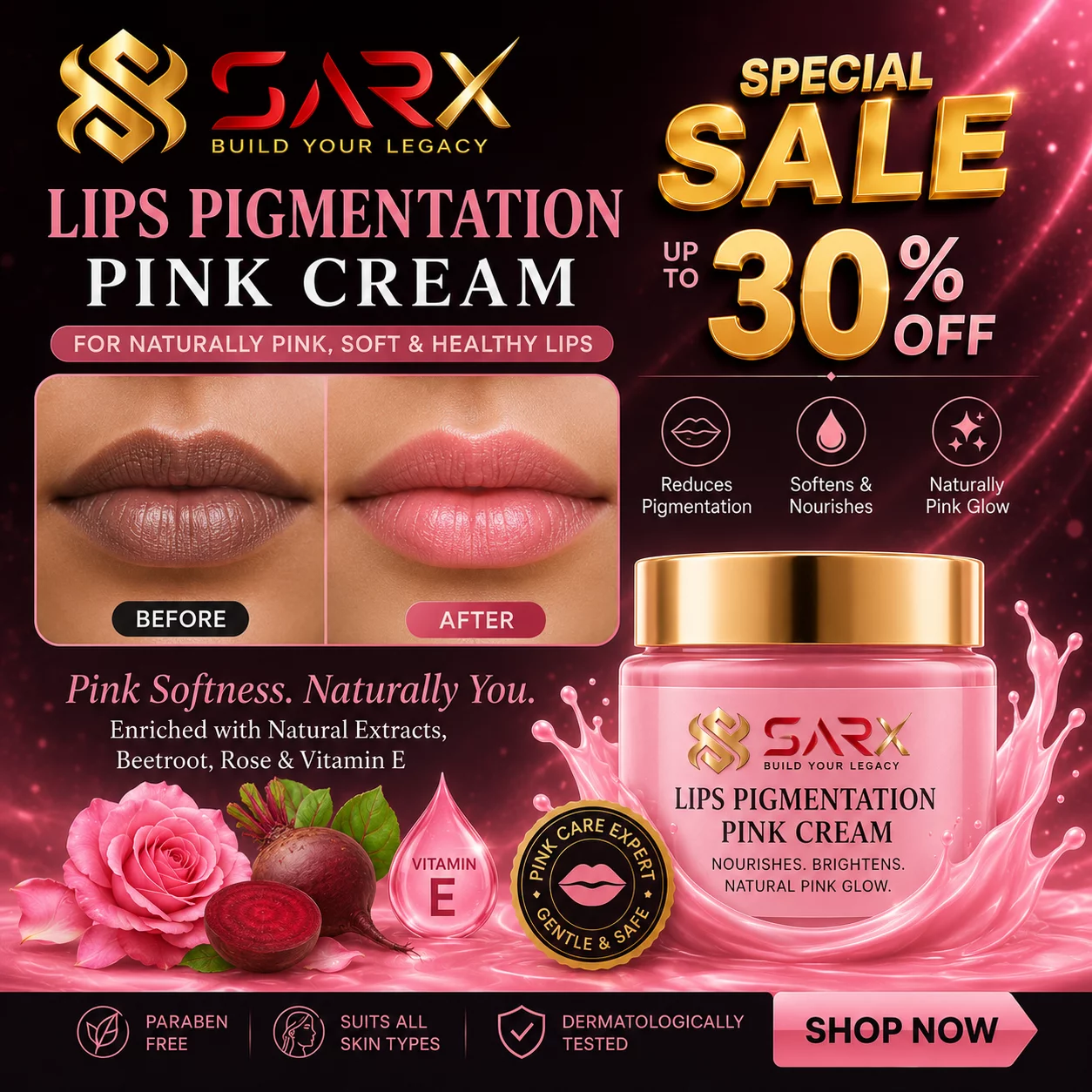 Lips Pigmentation Pink Cream 30GM