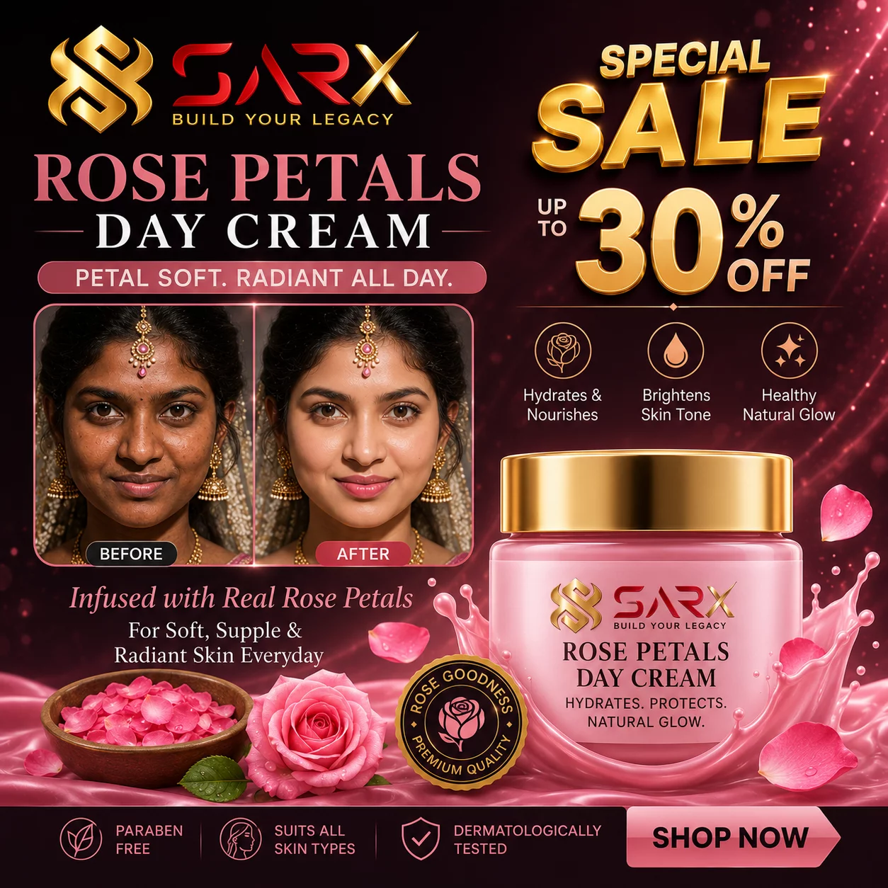 Rose Petals Day Cream 30GM