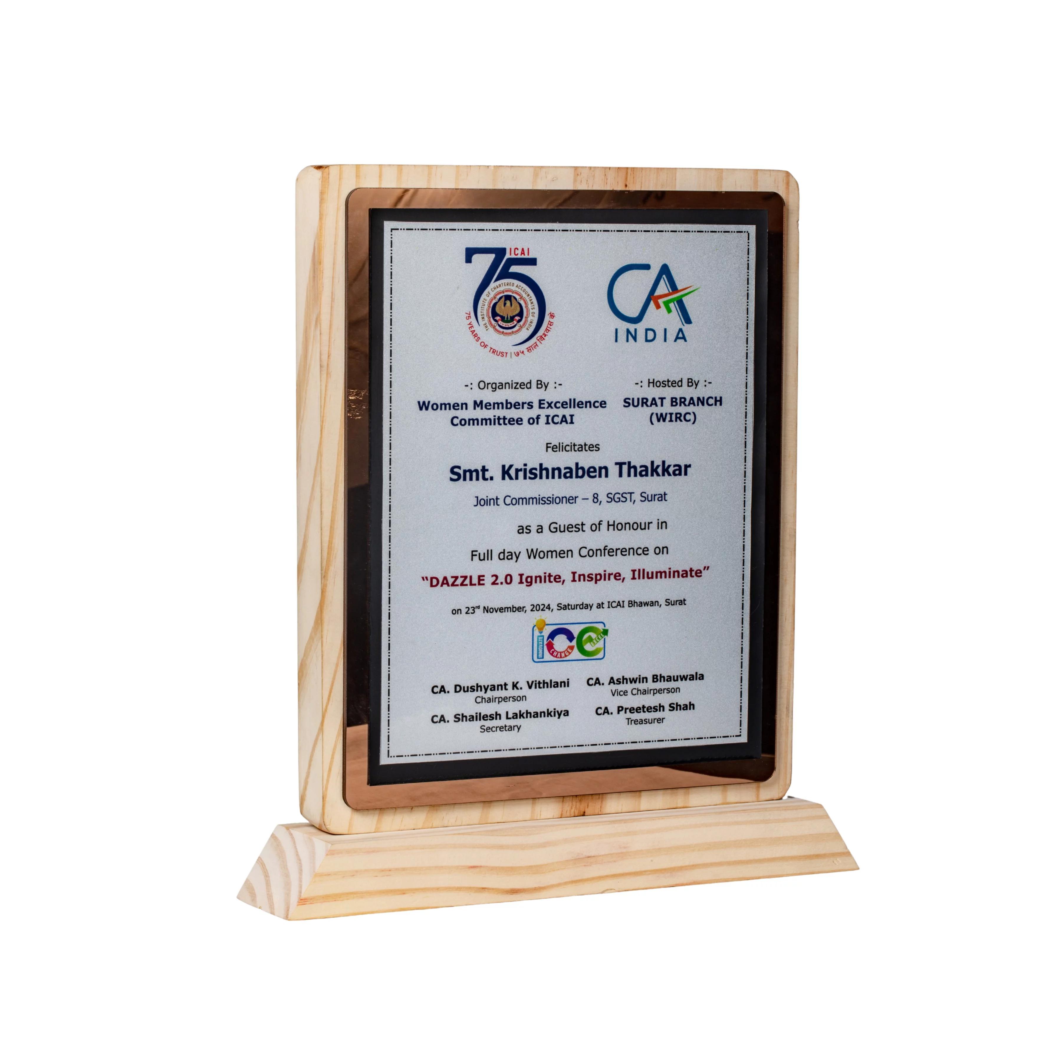 Classic Wooden Award Trophy