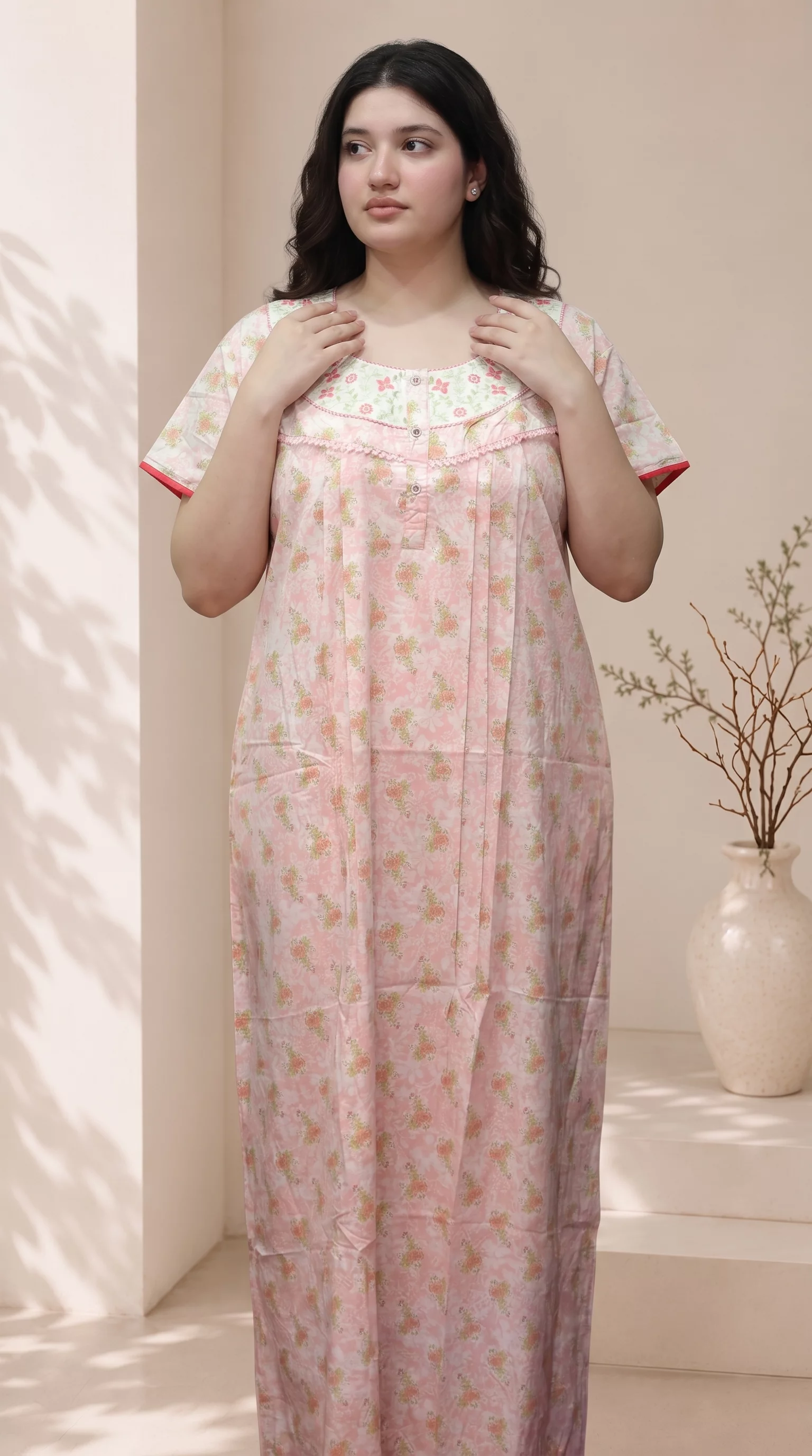 Mix Cotton Gown