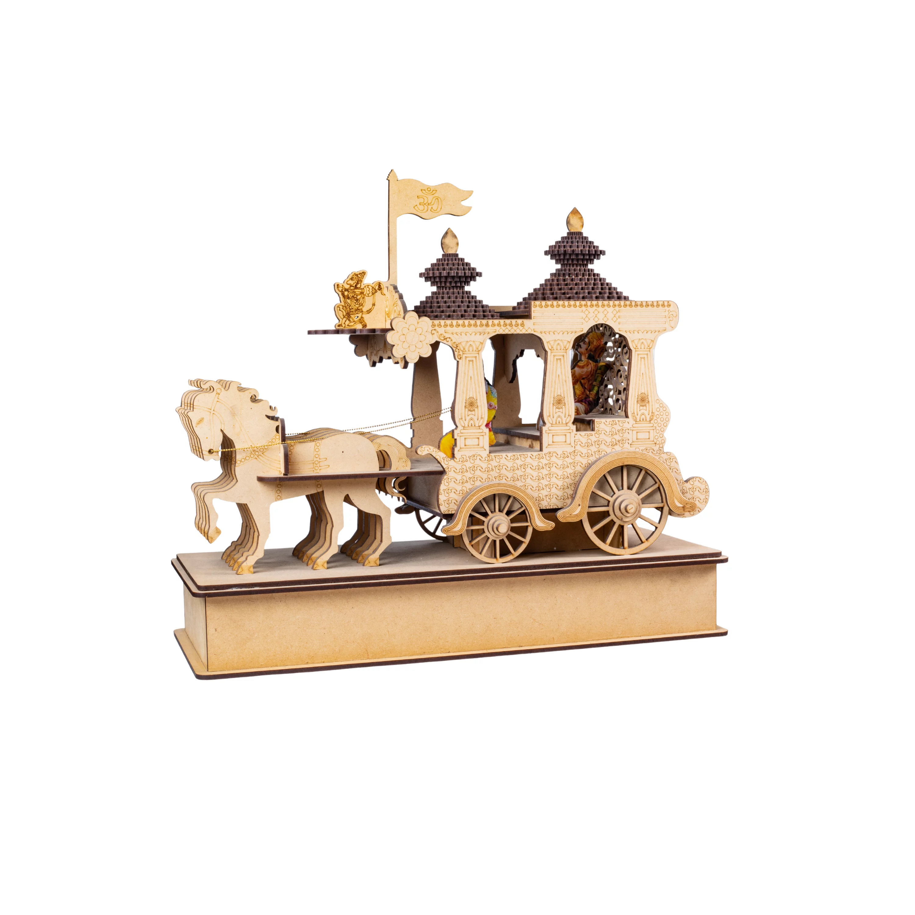 MDF Wooden Krishna Arjun Rath