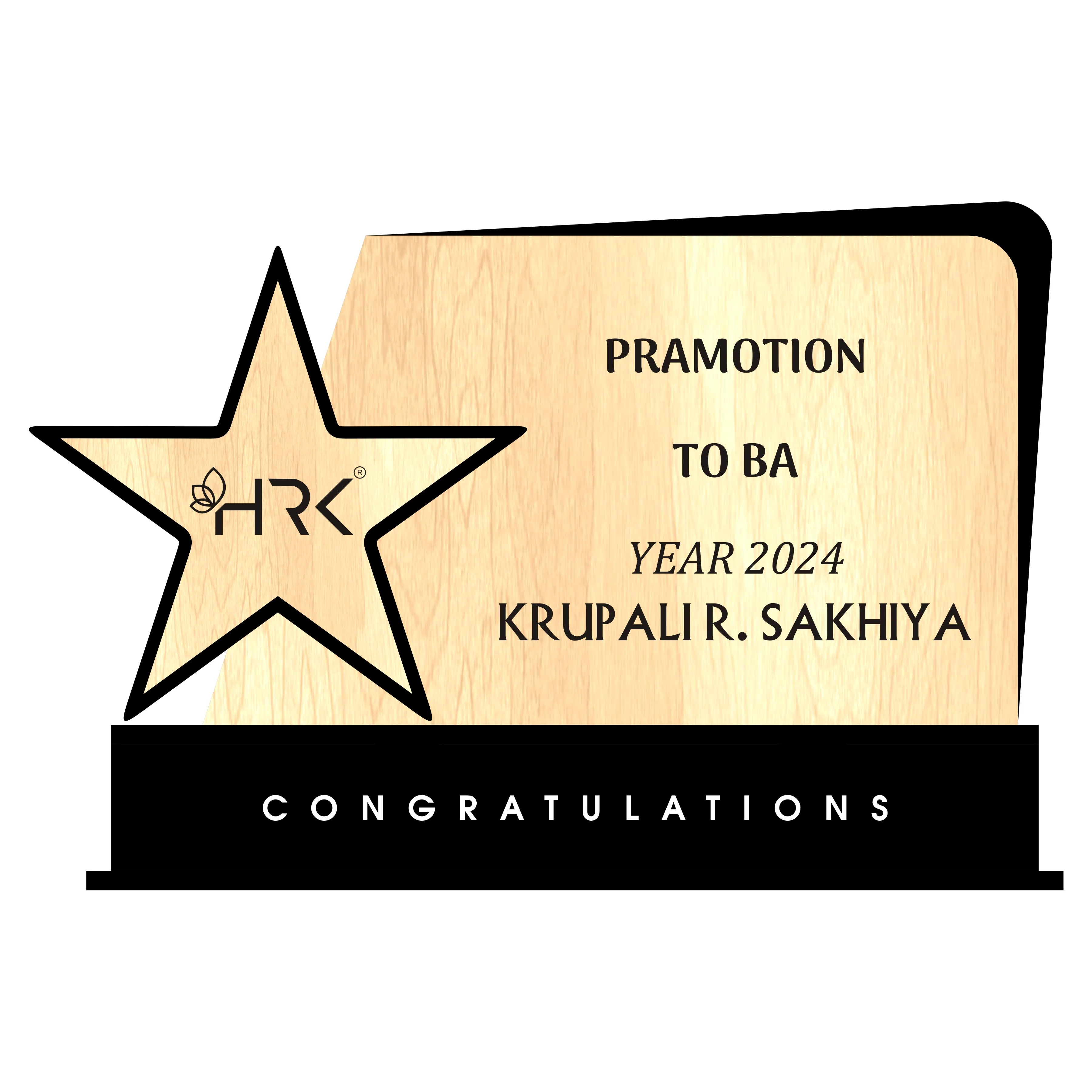 Customise Your Own Wooden Star Trophy