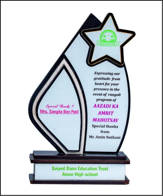 Customise Your Wooden Star Trophy With Silver Paper