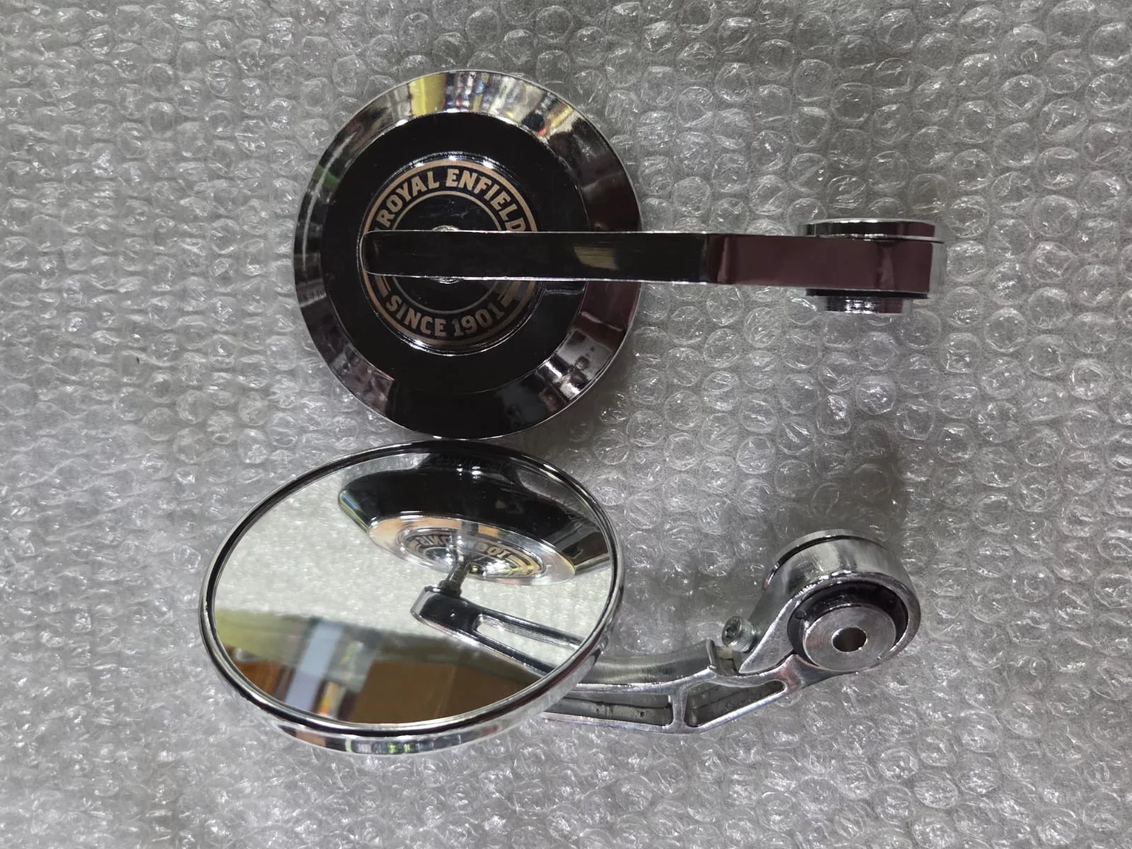 RE Bar End Mirror with Chrome