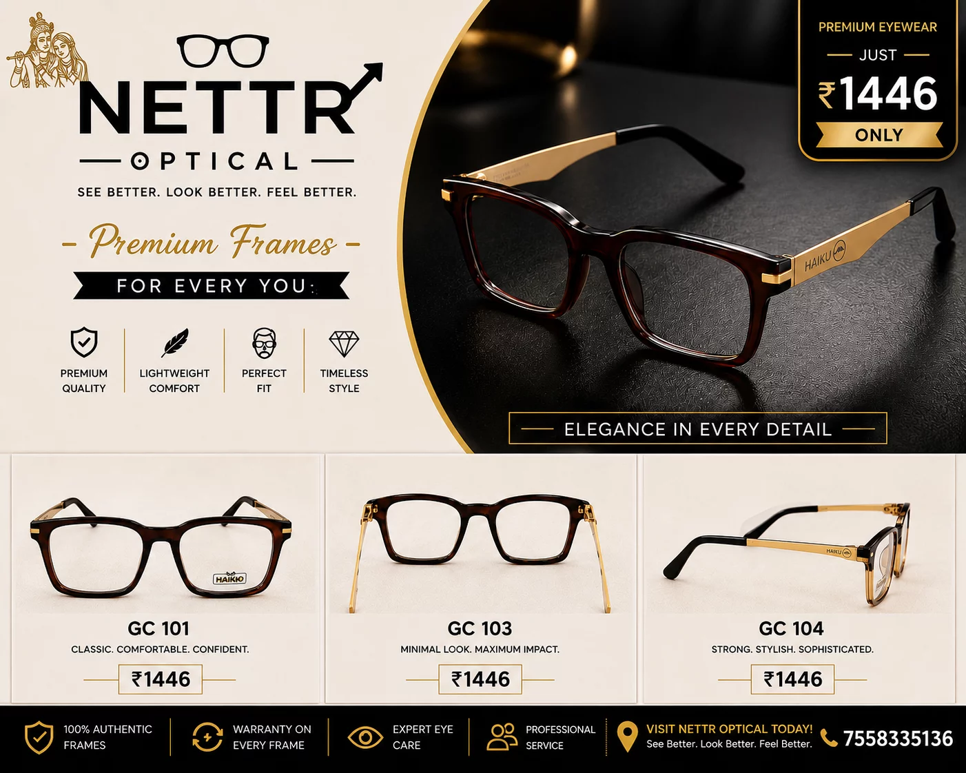 Fibre and metal mix frame Nettr Opticals Nettr Opticals, Near Shankar Nagar Circle, In Front Of Sangam Sweets, Tapovan Road, Nashik