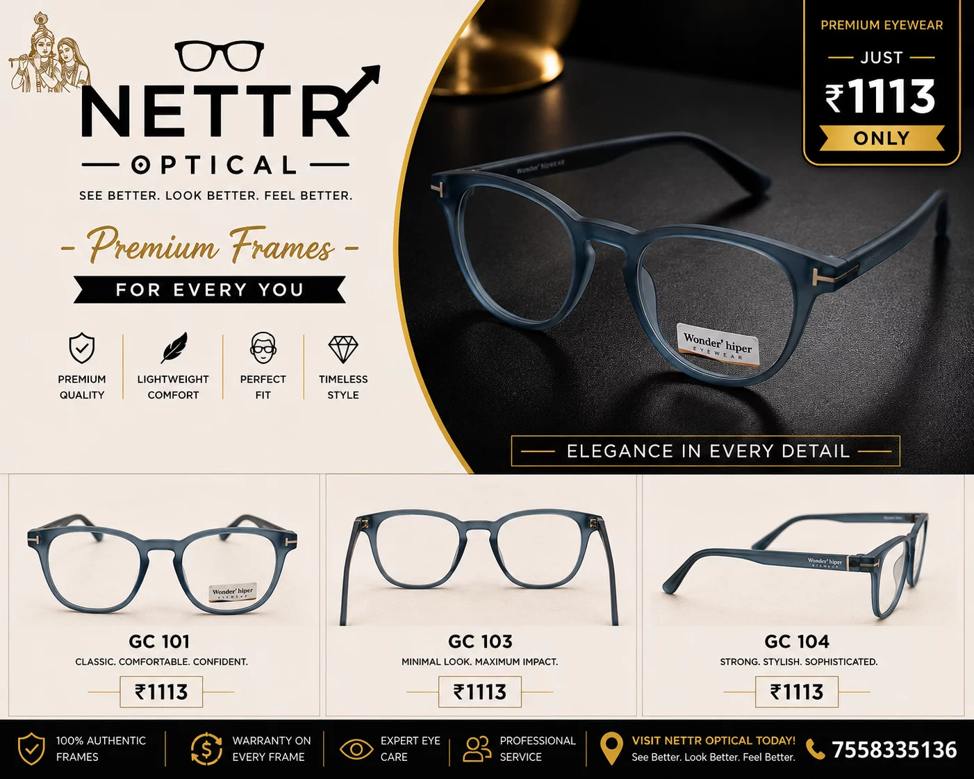 Matte Finish Fibre Frame Spectacles Nettr Opticals Nettr Opticals, Near Shankar Nagar Circle, In Front Of Sangam Sweets, Tapovan Road, Nashik