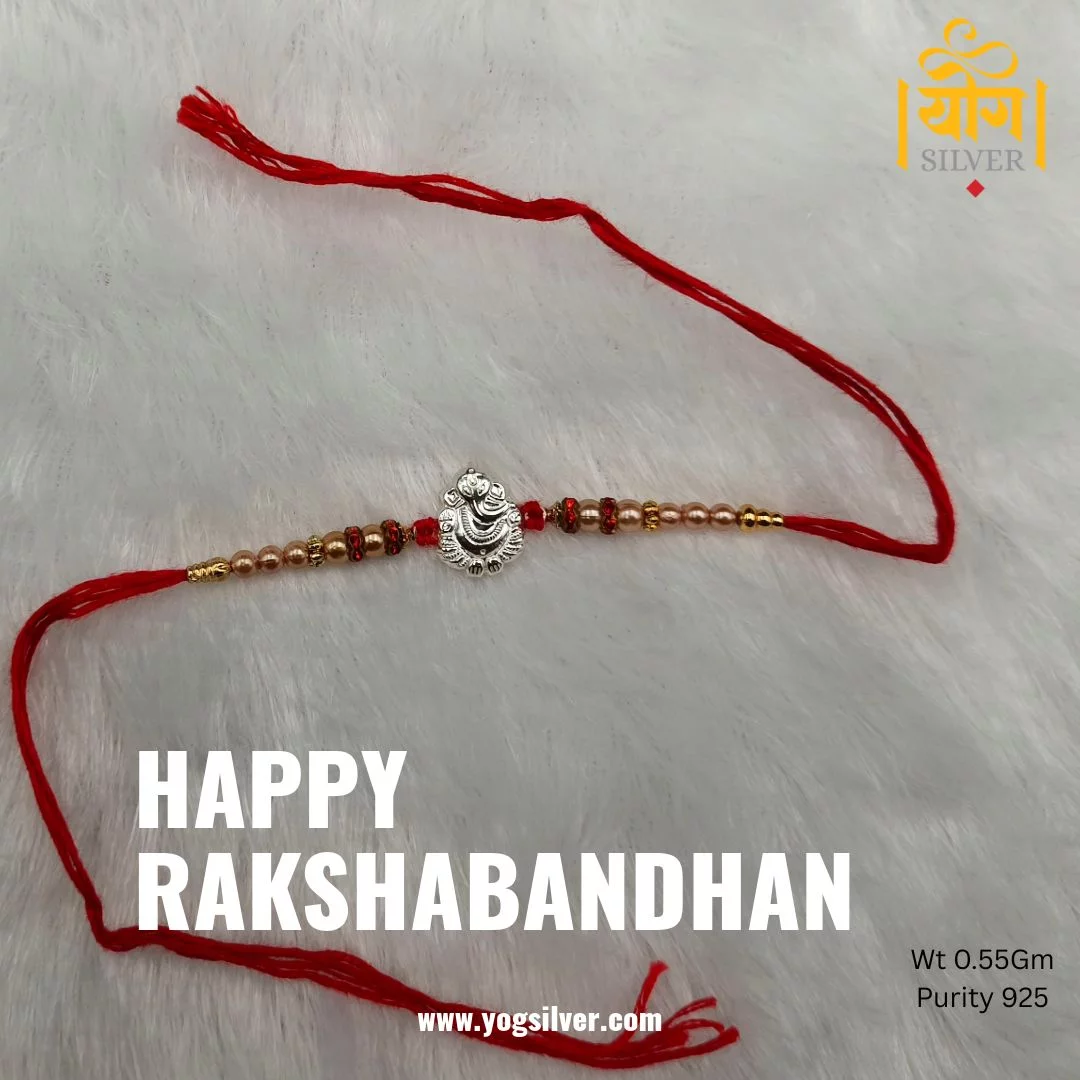 Pure Silver Rakshabandhan Ganpati Rakhi