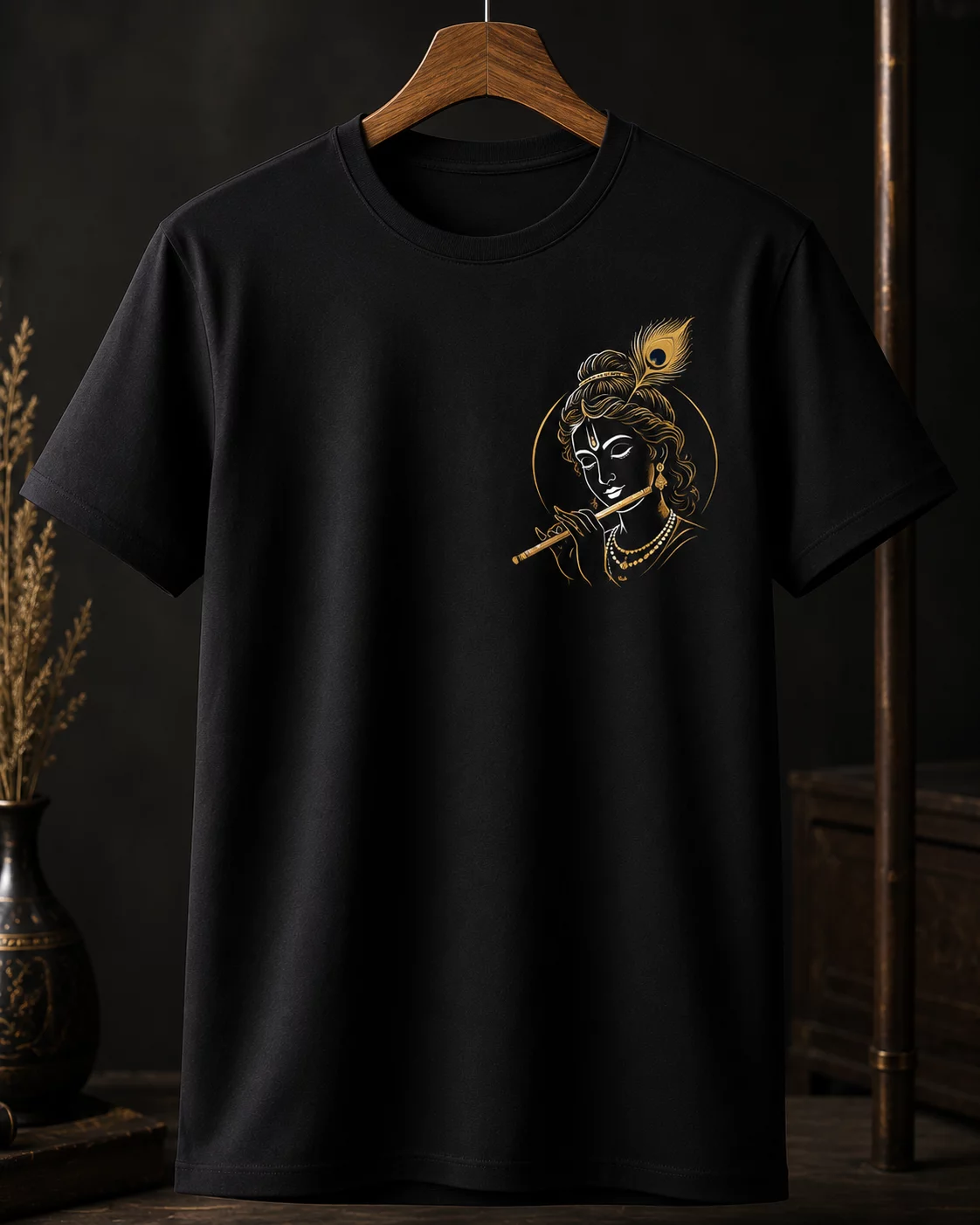 Black Round neck Custom Printed T