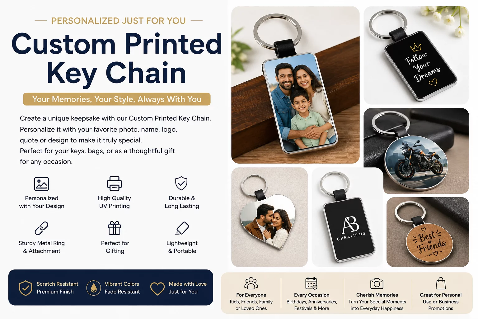 Custom Printed Photo Key Chain