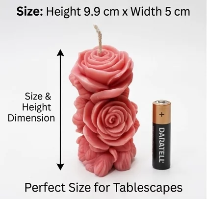 Hand Carved Double Rose Candle