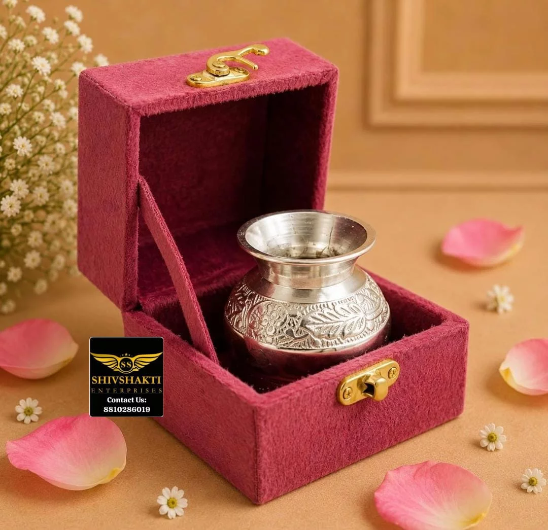Pooja Kalash with Velvet Gift Box Shiv Shakti Enterprises - Women Clothing Store Faridabad 