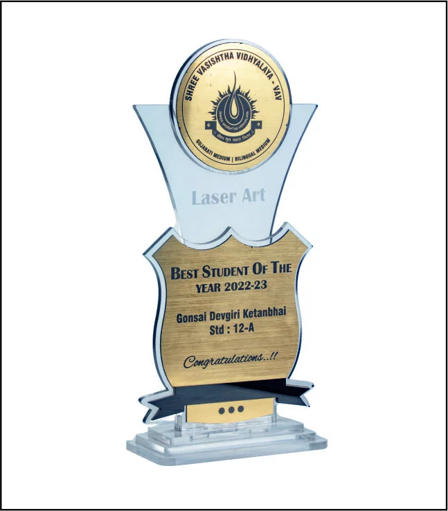Customized Acrylic Golden Plate Trophy Design