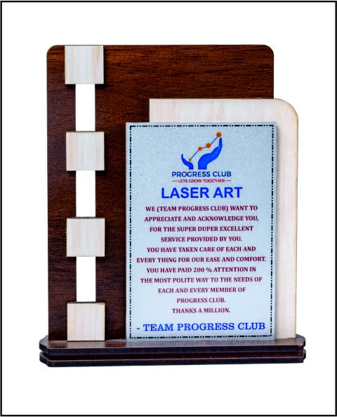 Wooden Award Box with Gold Figure Trophy, Black Matte Finish