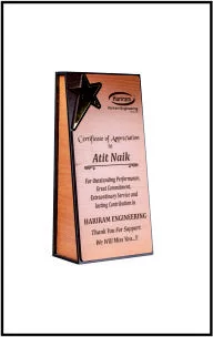 Wooden Box Trophy Laser Marking Award