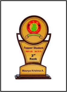 Wooden MDF Trophy with Golden Paper Finishing