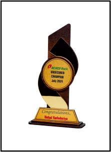 Wooden MDF Trophy with Golden Paper Finishing
