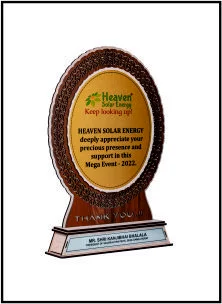 Wooden Round Trophy With Golden Paper Finishing