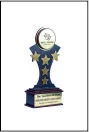 Wooden Round Trophy With Golden Plate Finishing