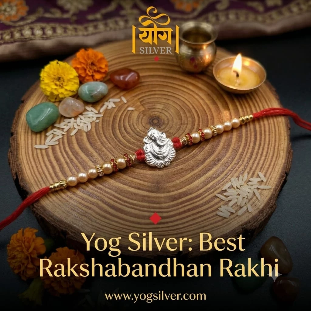 Pure Silver Rakshabandhan Ganpati Rakhi