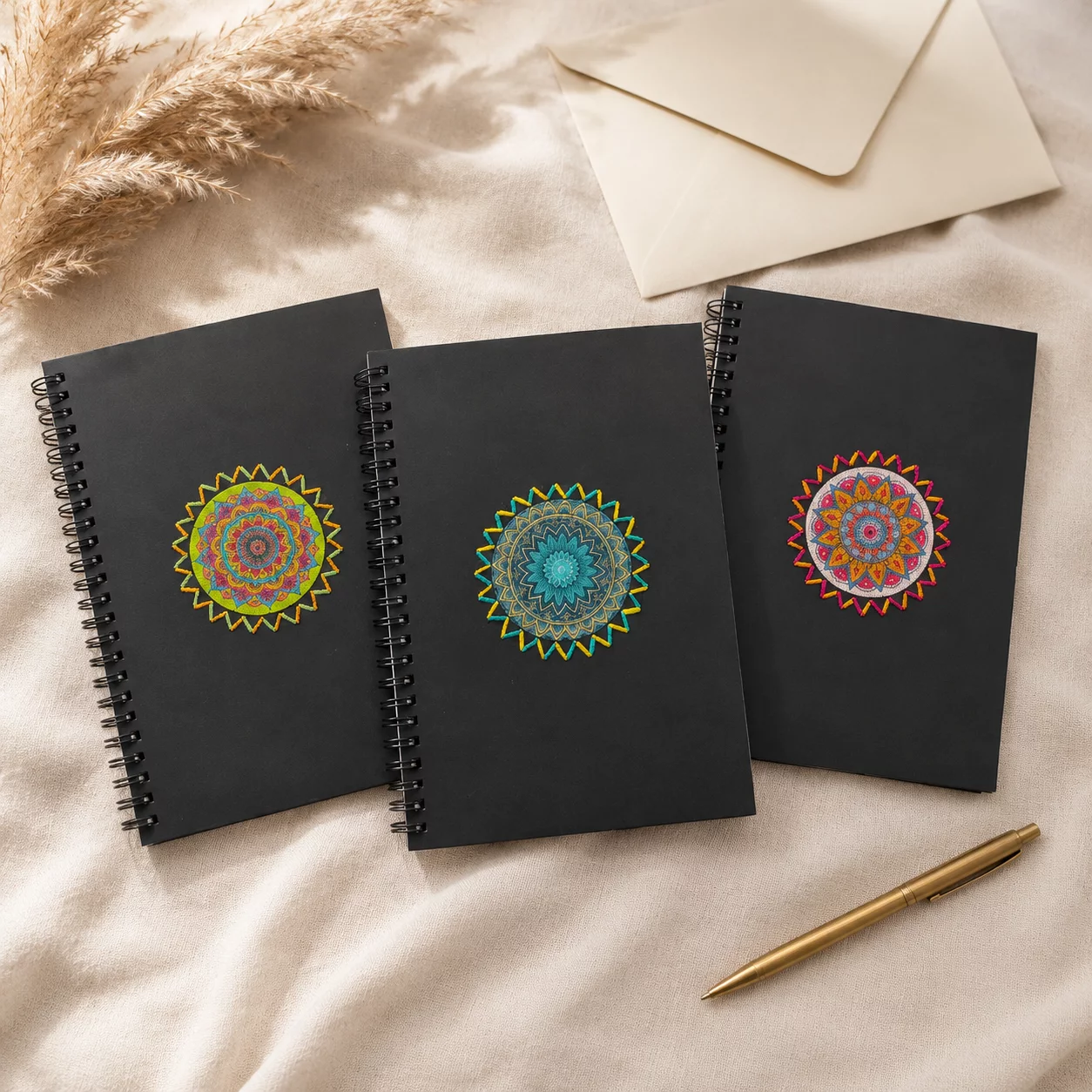 Set of Three Handcrafted Diaries (A5 size)