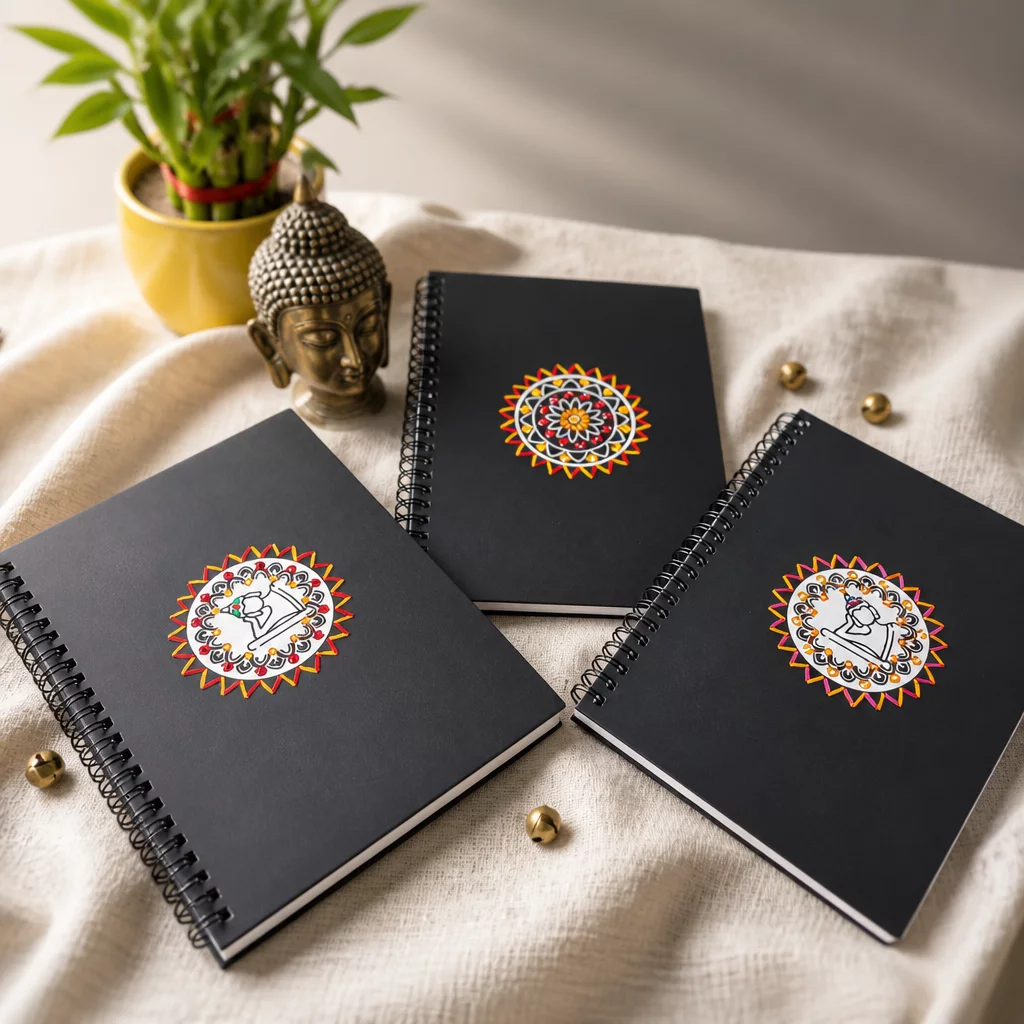 'Buddha' Set of 3 Handcrafted Diaries (A5 size)