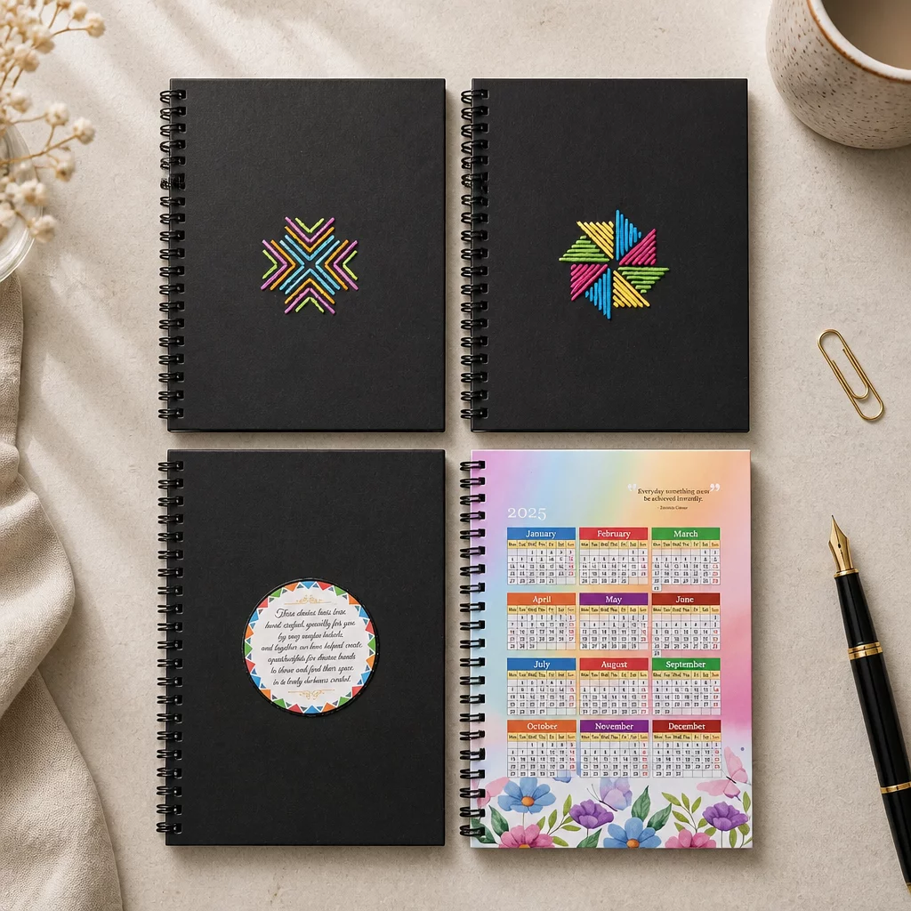 Handcrafted 'Pinwheel' Diary (A5 size)