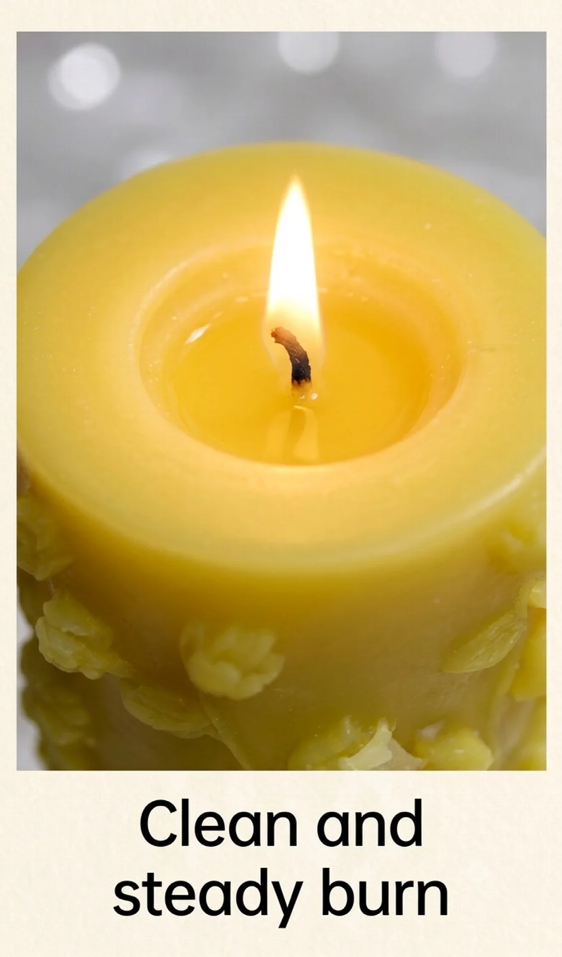 Floral Pillar Candle (Yellow, Pack of 1)