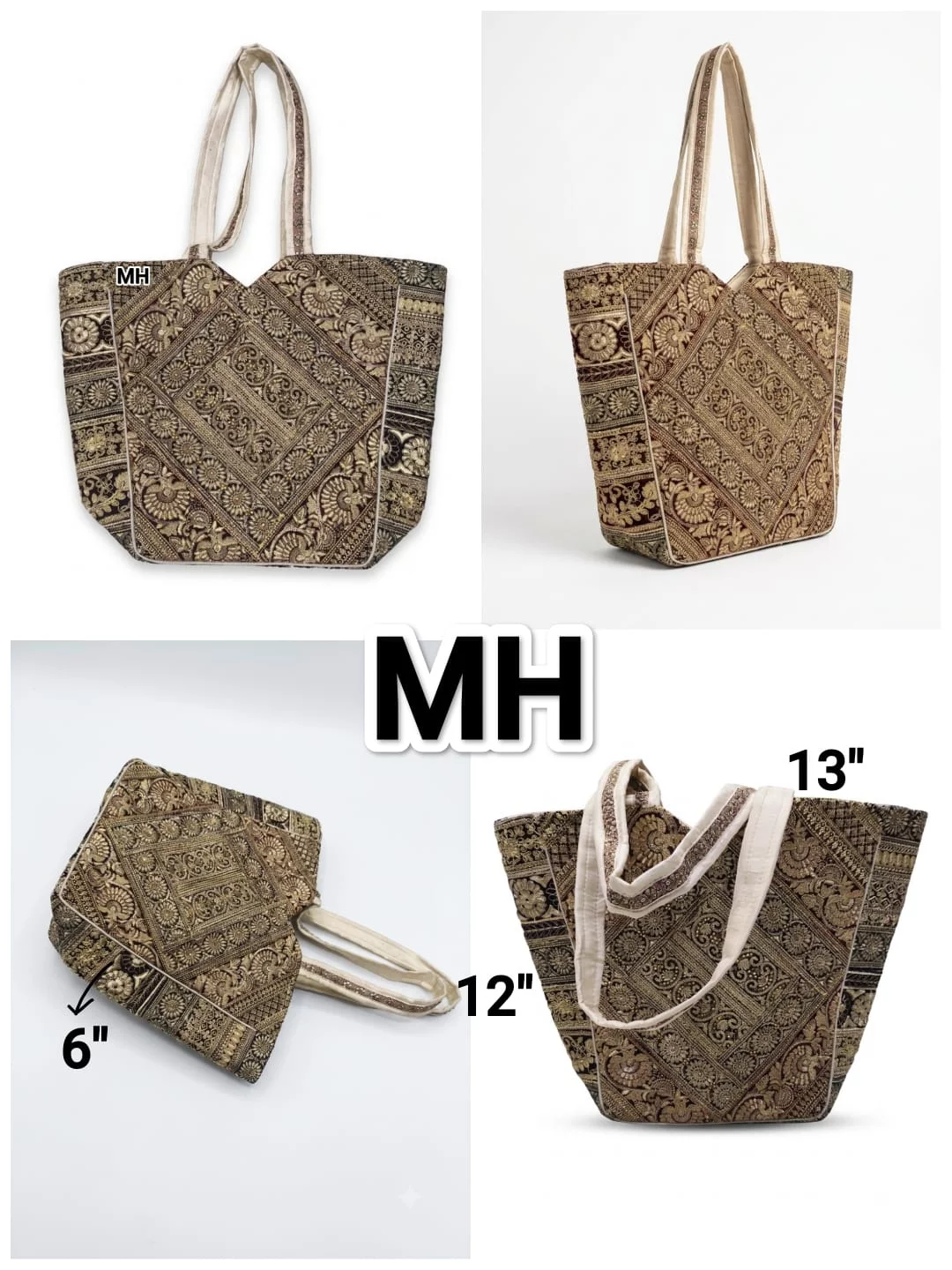 Handicraft Indian Ethnic Handbag with Antique Zari Artwork
