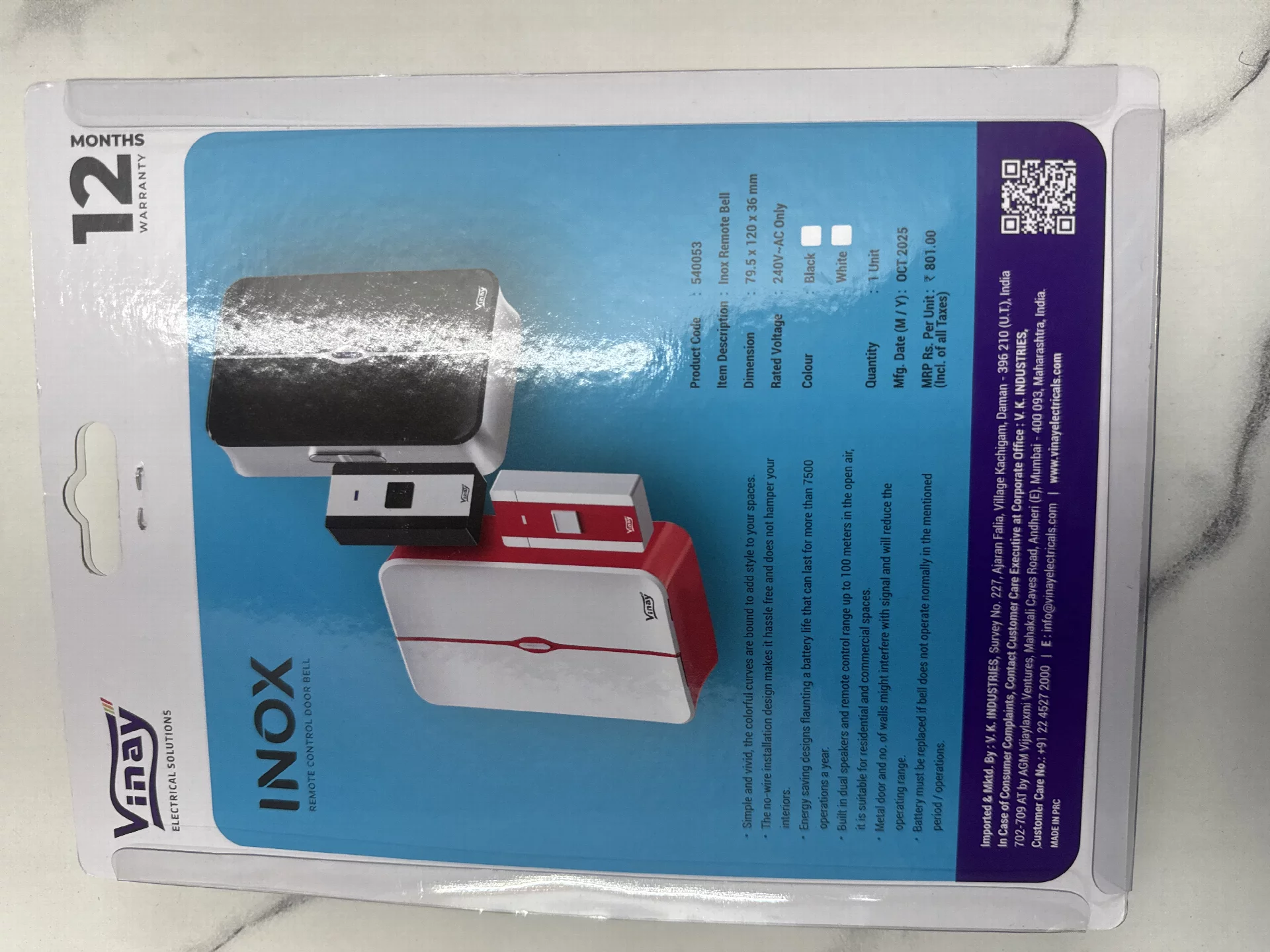 Vinay INOX Remote Control Door Bell