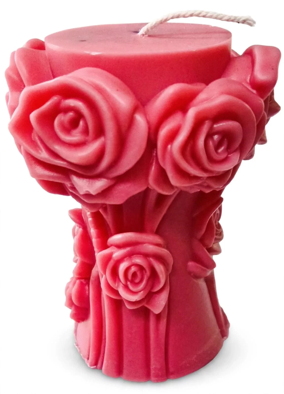 Rose Carved Pillar Candle with Room Freshener, 10x6x8 cm