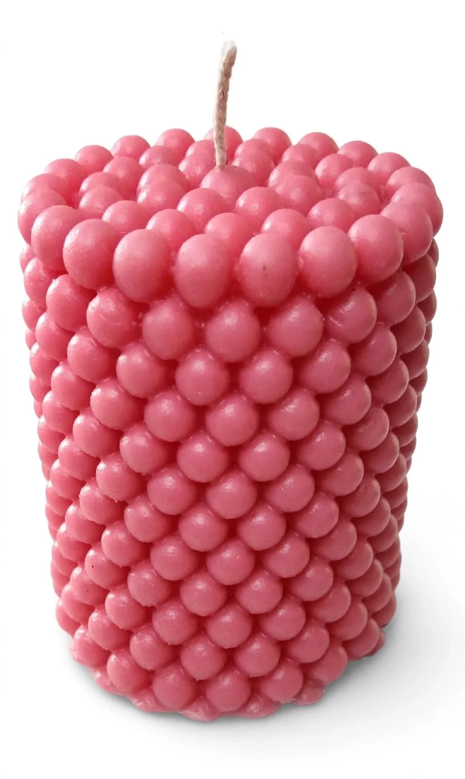 Bubble Texture Pillar Candle Pink 8x6.5x6.5 cm 195g