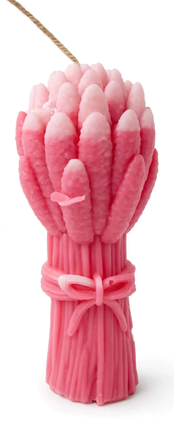 Pink Wheat Bouquet Shaped Decorative Pillar Candle 12x3.5 cm