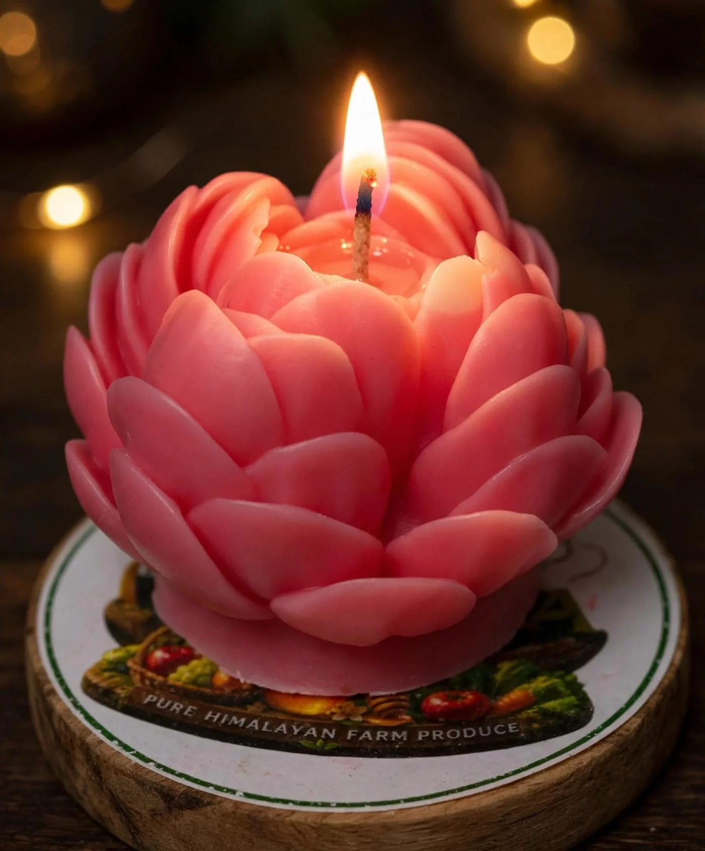 Pure Himalayan Farm Produce 3D Lotus Peony Candle Pink 52g