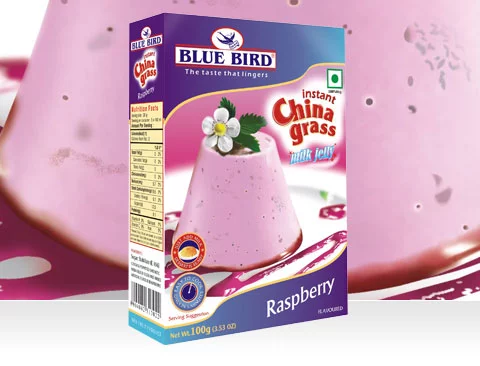 BLUE BIRD INSTANT CHINA GRASS MILK JELLY RASPBERRY 100G