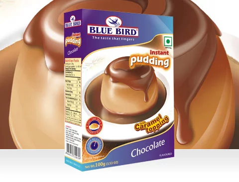 BLUE BIRD INSTANT PUDDING WITH CARAMEL TOPPING CHOCOLATE in