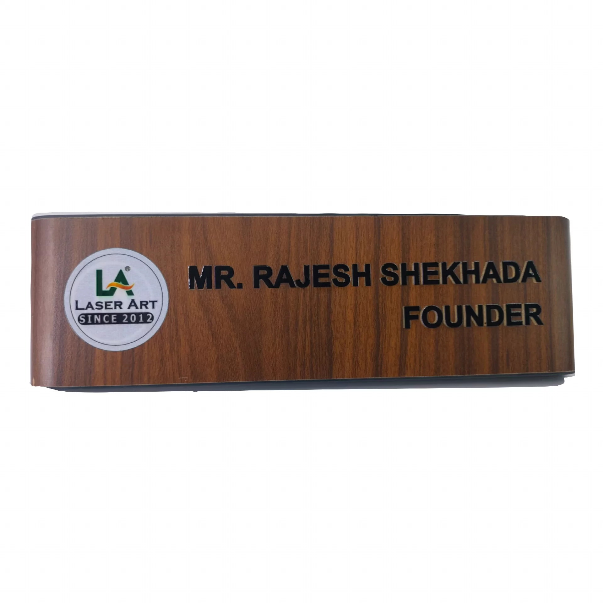Wooden Home/Office Table Nameplate, Laser Cut & UV Printed