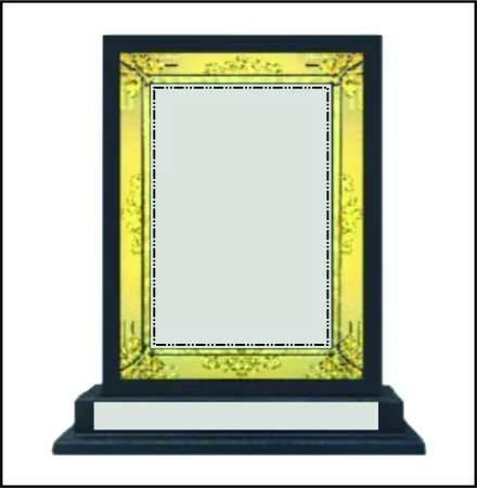 Decorative Wooden Momento Trophy with Golden Foil Design